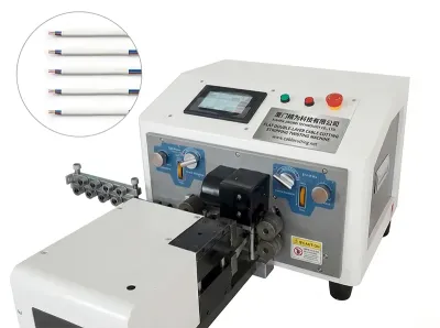 Automatische Platte Dubbellaagse Kabel Knippen Strippen Togen Machine WPM-320