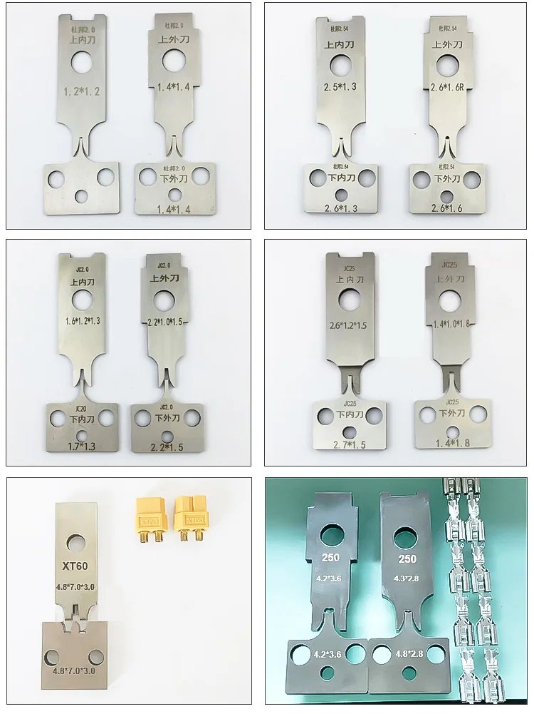 Terminals Crimping Mold Blade Machine Kits Terminal Applicator blades for Dupont 2.0 and 2.54 terminal Brass press die, Terminals Crimping Mold, Terminal Applicator Blades, Terminal Brass Press Die Terminals Crimping Mold Blade Machine Kits Terminal Applicator blades for Dupont 2.0 and 2.54 terminal Brass press die, Terminals Crimping Mold, Terminal Applicator Blades, Terminal Brass Press Die