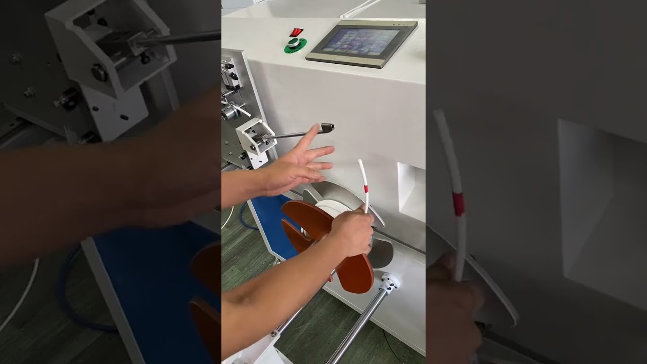 Automatische waterzuiveringsbuizen machine - tellen, sorteren, snijden, oprollen & binden 1-15 mm
