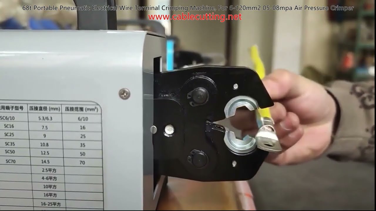 68T Draagbare Pneumatische Draadklemmenmachine voor 6-120mm² Kabelterminals – 0,5-0,8MPa Luchtdruk