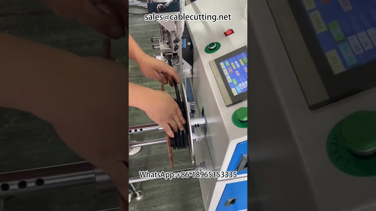 Vloerstaande automatische meter-tellende rij-snij-, wikkel- en bindmachine #meter tellen