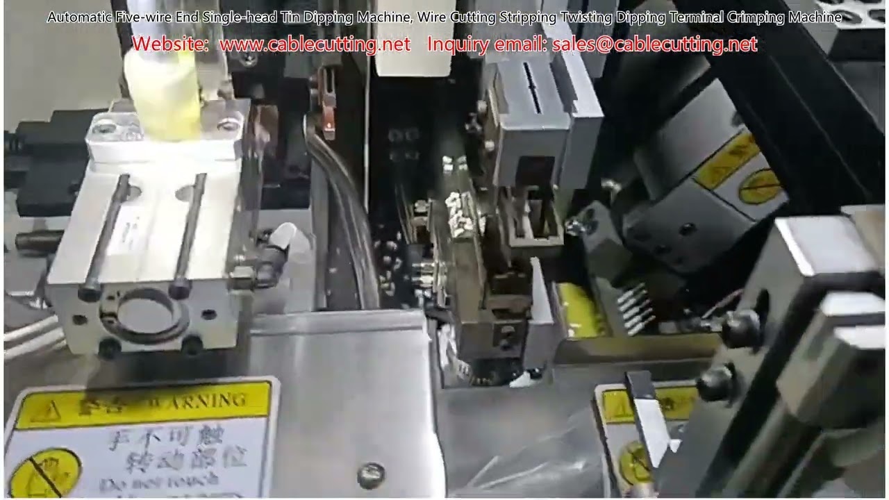 Automatische 5-draads Tin Dompelmachine - Snijden, Stropen, Twisten & Tinnen